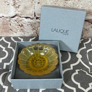 Lalique Yellow Glass Art Bowl